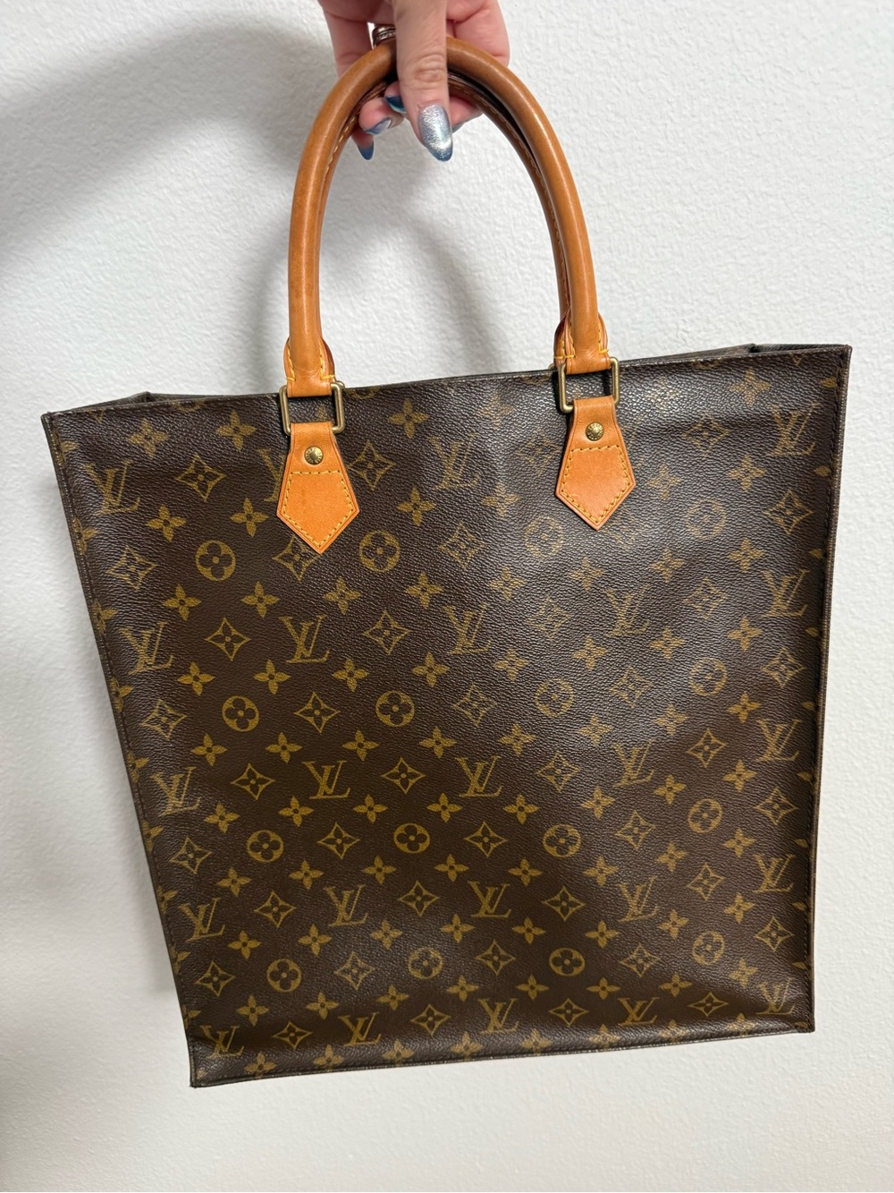 Louis Vuitton Brown Monogram Canvas Sac Plat Tote with Vachetta Handles - Picture 15 of 16